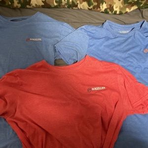 3 Magellan Shirts; 2 Blue/Orange, 1 Red/Blue